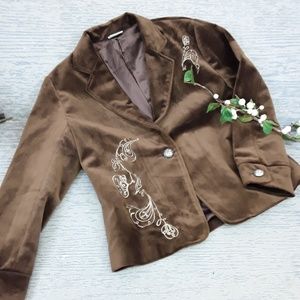 NWOT Isabelle Journey brown velvet blazer